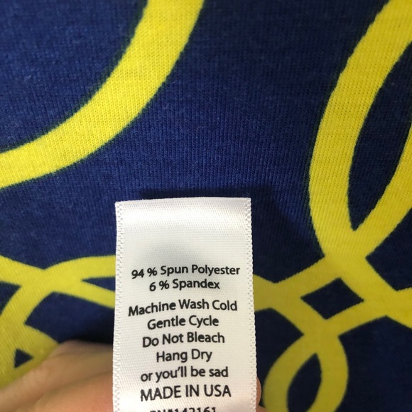 3 / $25 LULAROE yellow & blue Nicole swing dress size XL - Picture 5 of 5